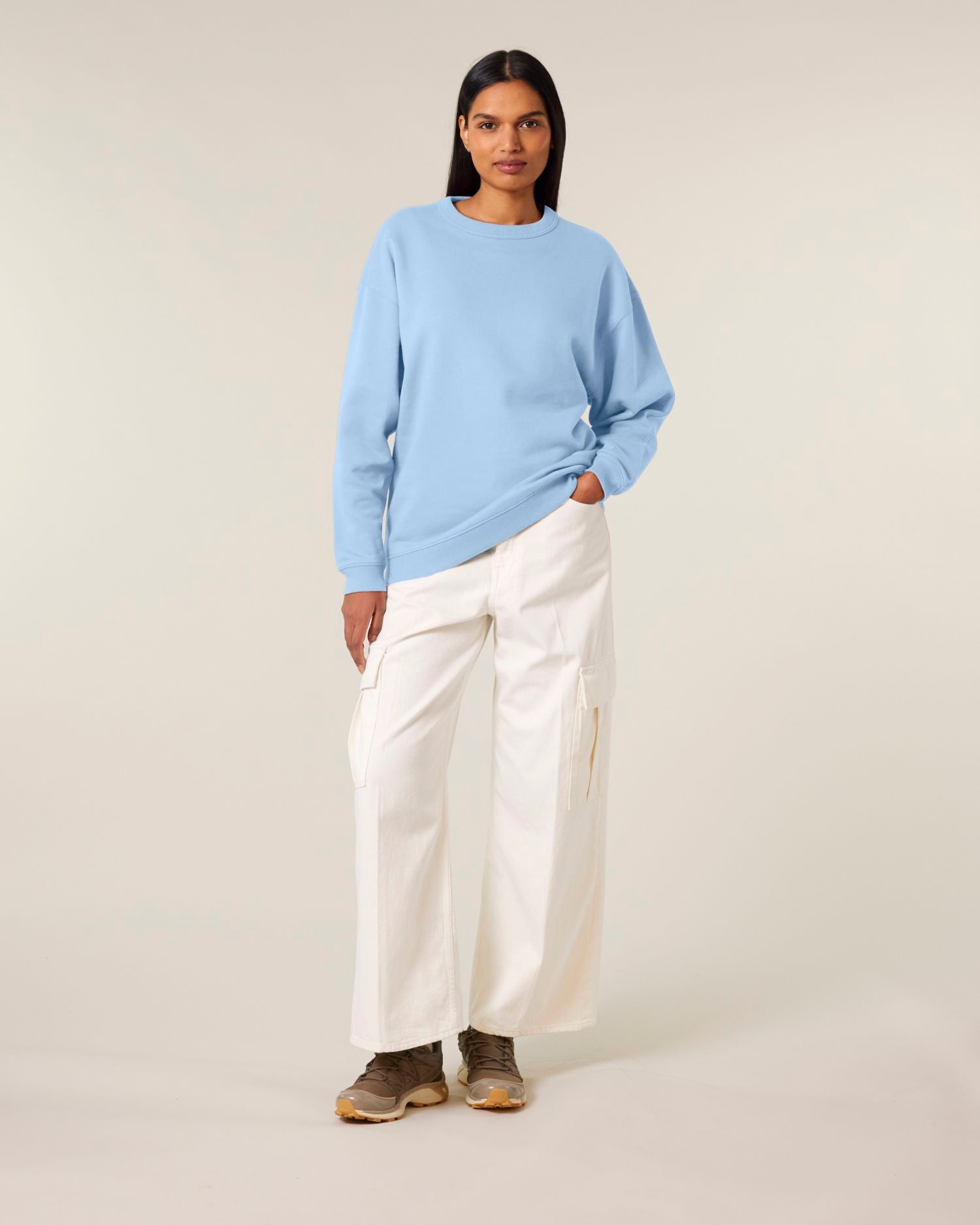 Women's Oversized Organic Cotton Crew Neck Sweatshirt - 300 GSM | Stella Paloma STSW218