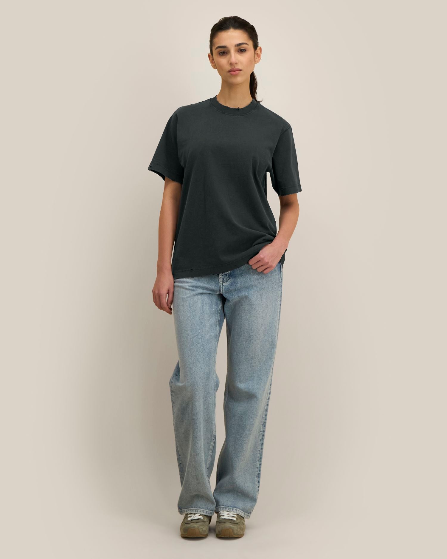Stückgefärbtes schweres T-Shirt im Used-Look – 240 GSM | Freestyler Super Vintage – STTU280