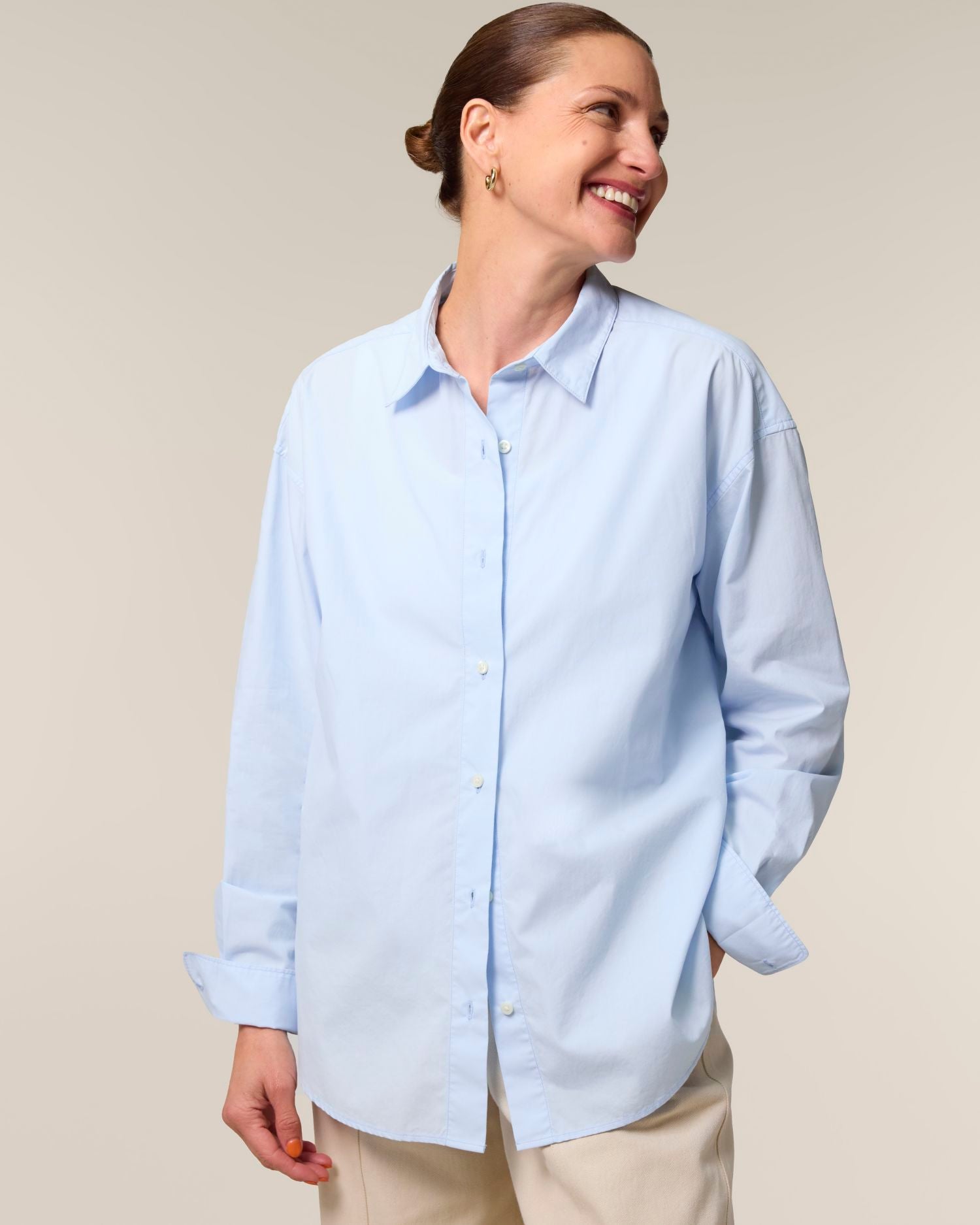 Women's Relaxed Poplin Shirt - 130 GSM | Stella Styler Shirt STWW973