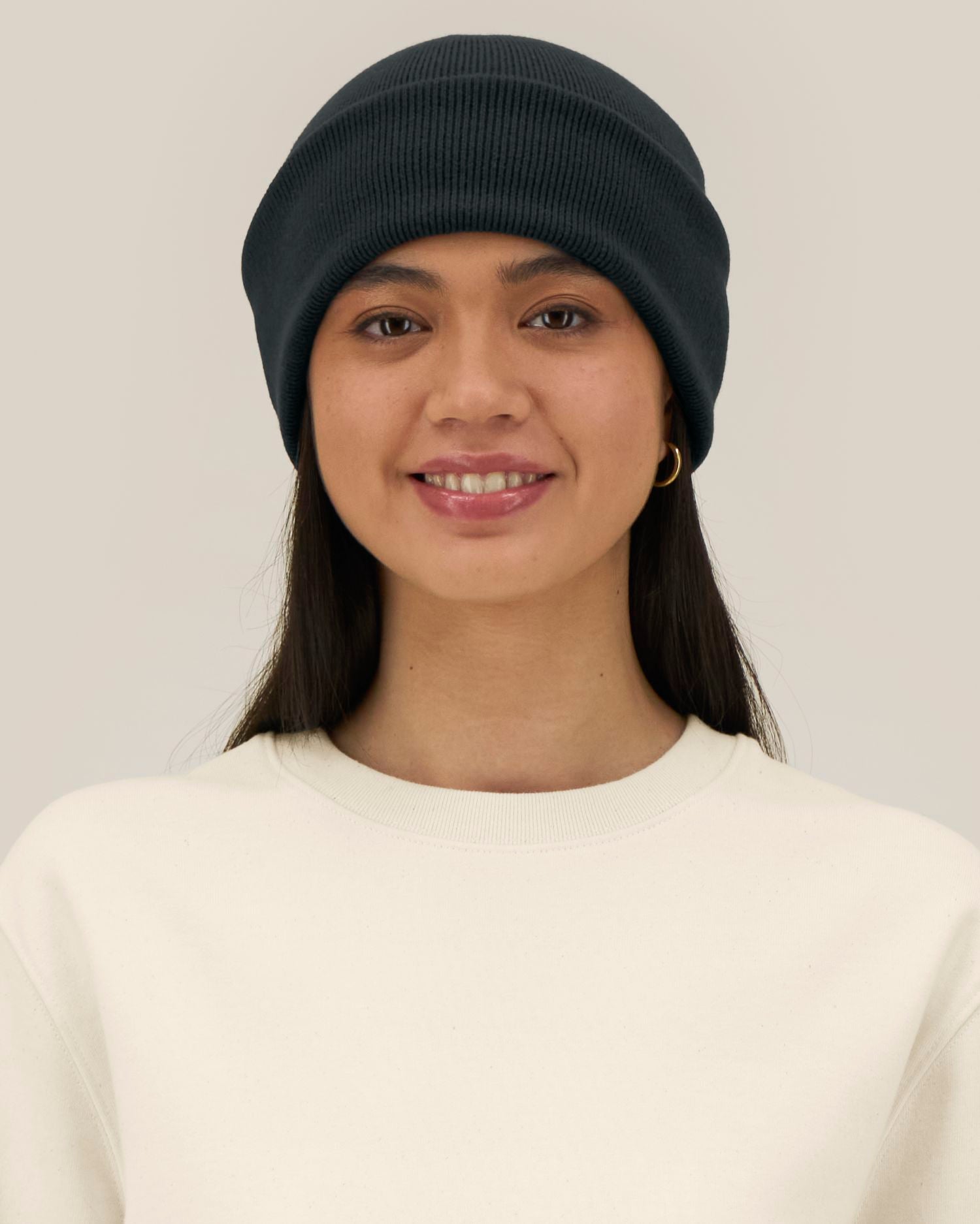 Unisex Ribbed Cuffed Beanie in Organic Cotton | Rib Beanie 2.0 - STAU295