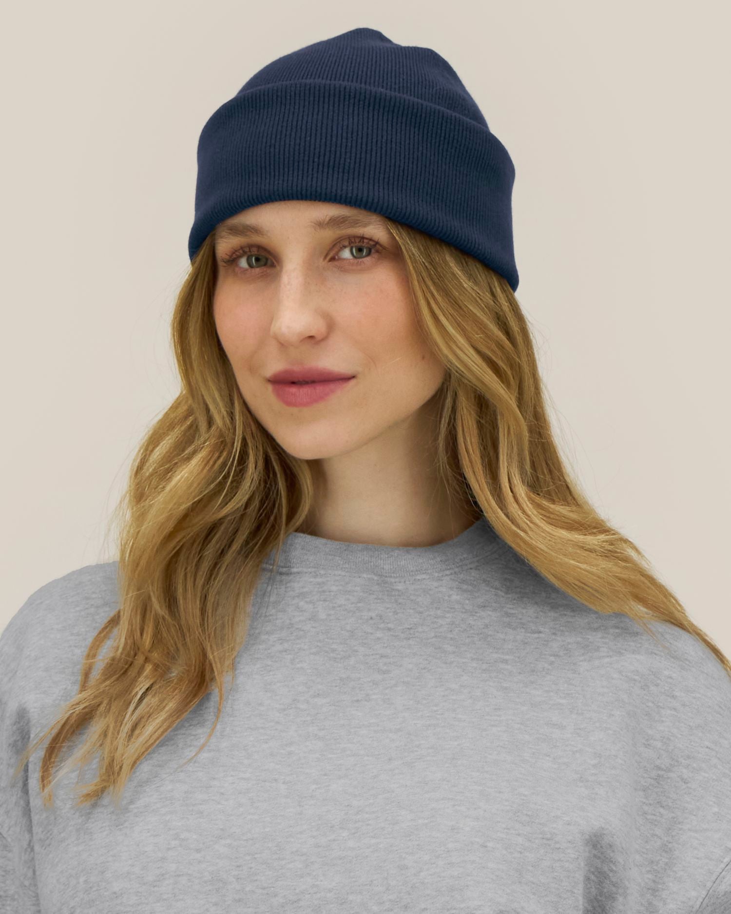 Unisex Ribbed Cuffed Beanie in Organic Cotton | Rib Beanie 2.0 - STAU295