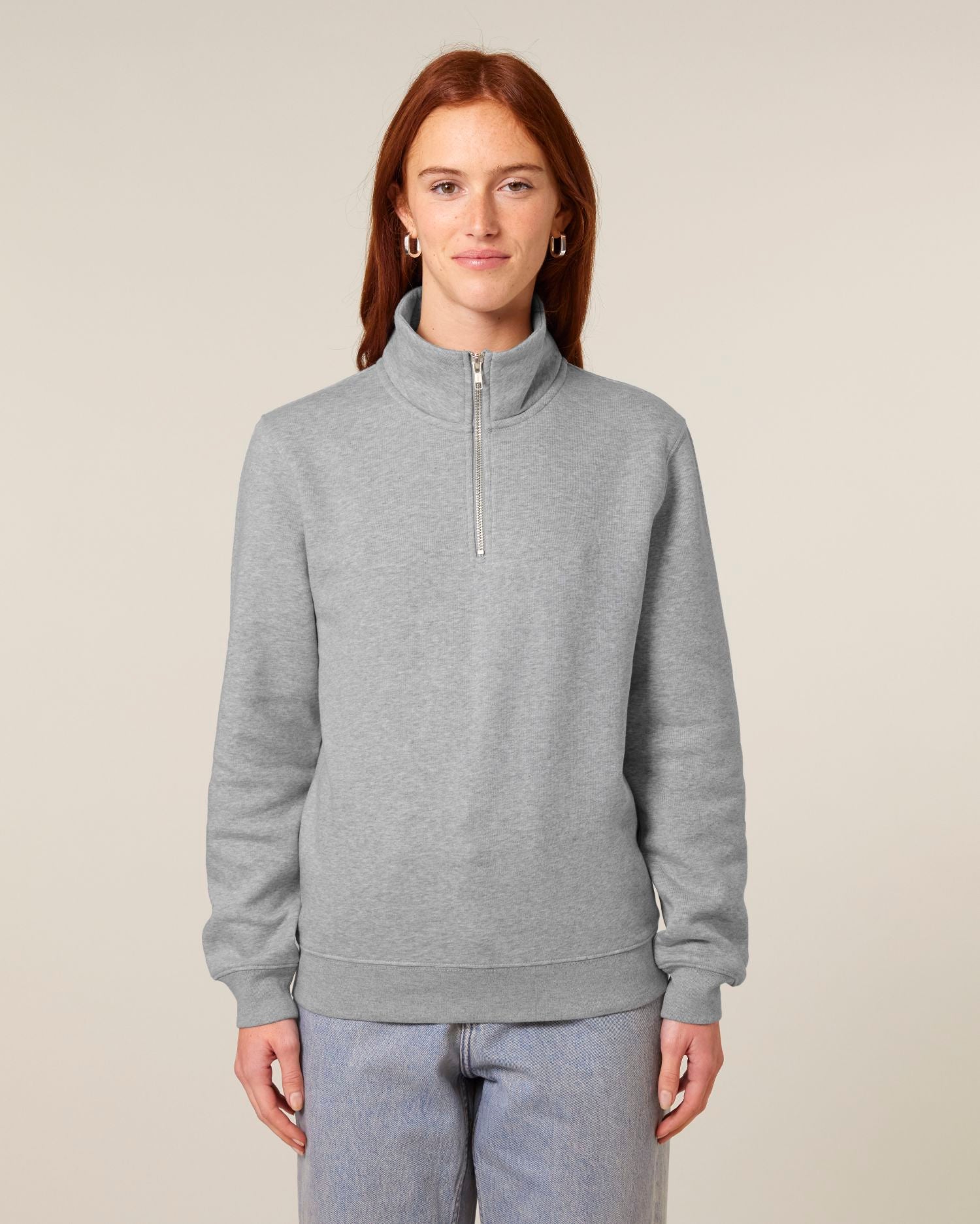 Unisex Organic Cotton Quarter Zip Sweatshirt - 280 GSM | Trucker 2.0 STSU204