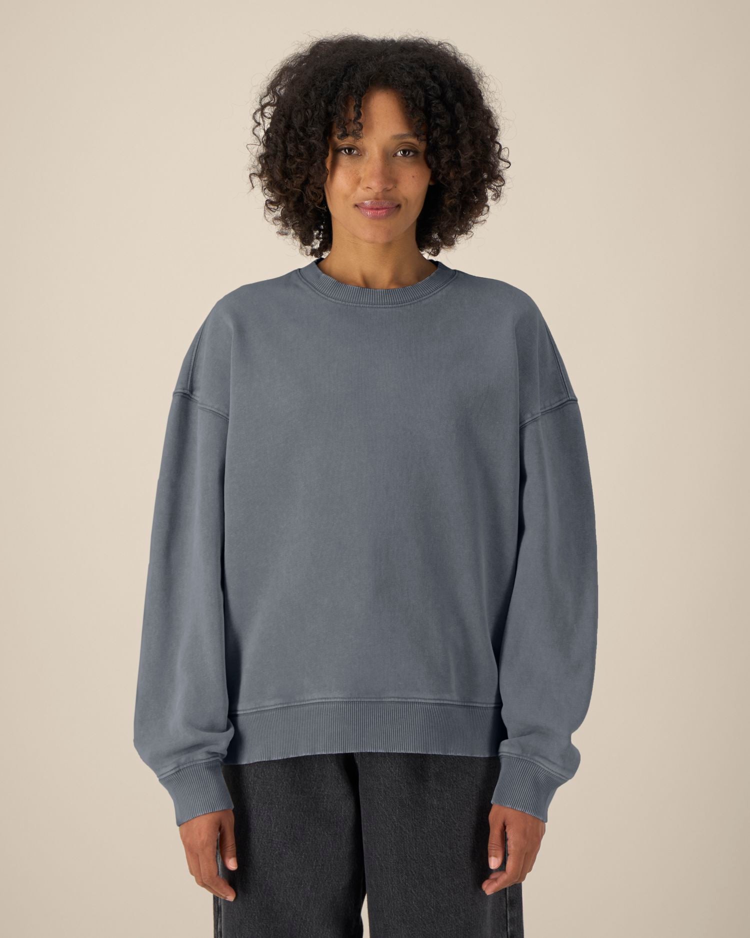 Unisex Organic Oversized Garment Dyed Crew Neck Sweatshirt - 380 GSM | Radder 2.0 Vintage STSU210