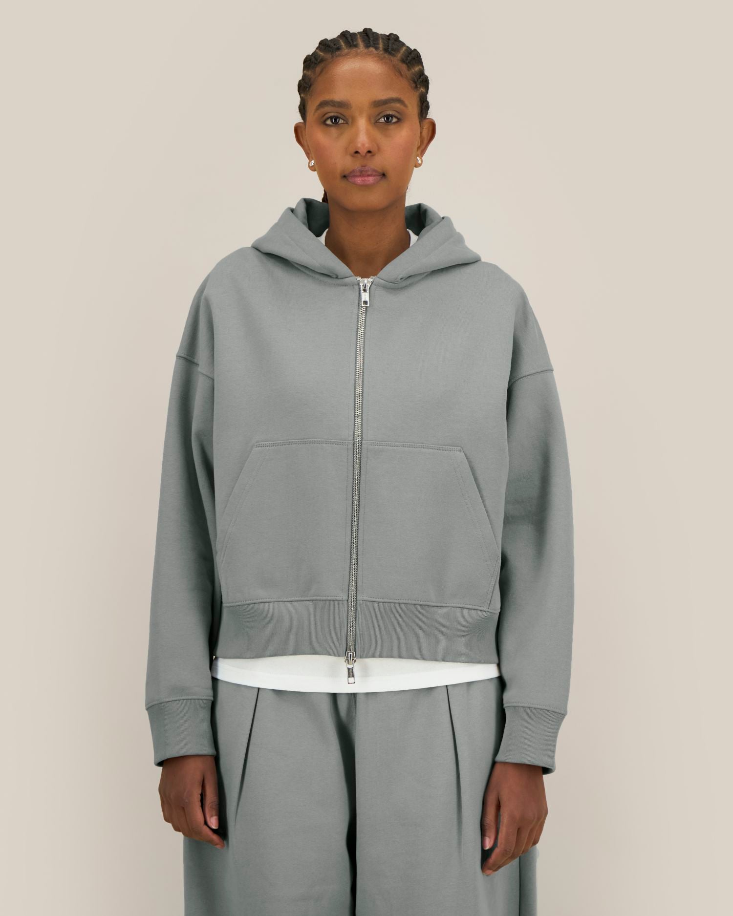 Sudadera unisex Oversized con capucha y cremallera completa de algodón reciclado - 400 g/m² | Fronter - STSU275