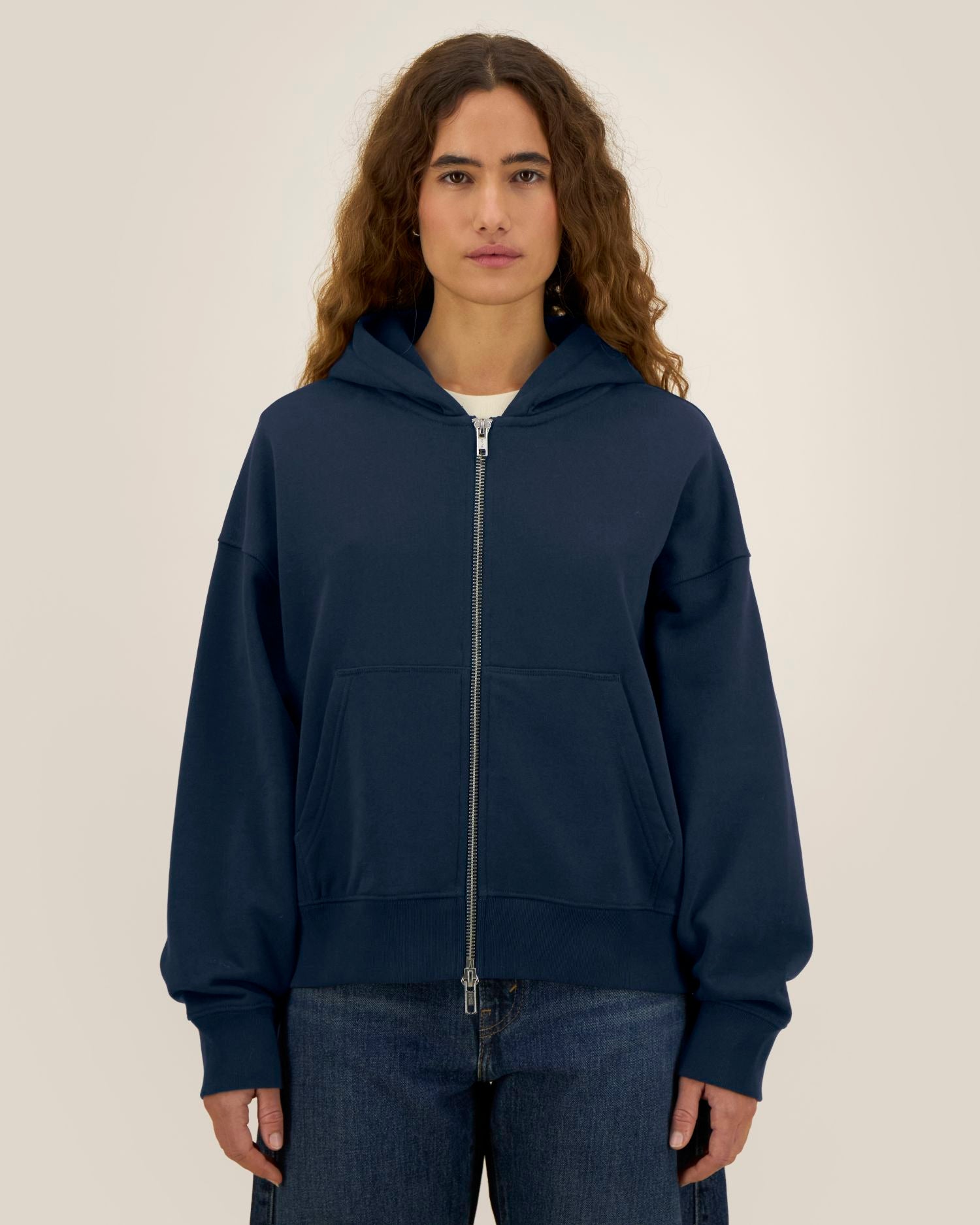 Sudadera unisex Oversized con capucha y cremallera completa de algodón reciclado - 400 g/m² | Fronter - STSU275