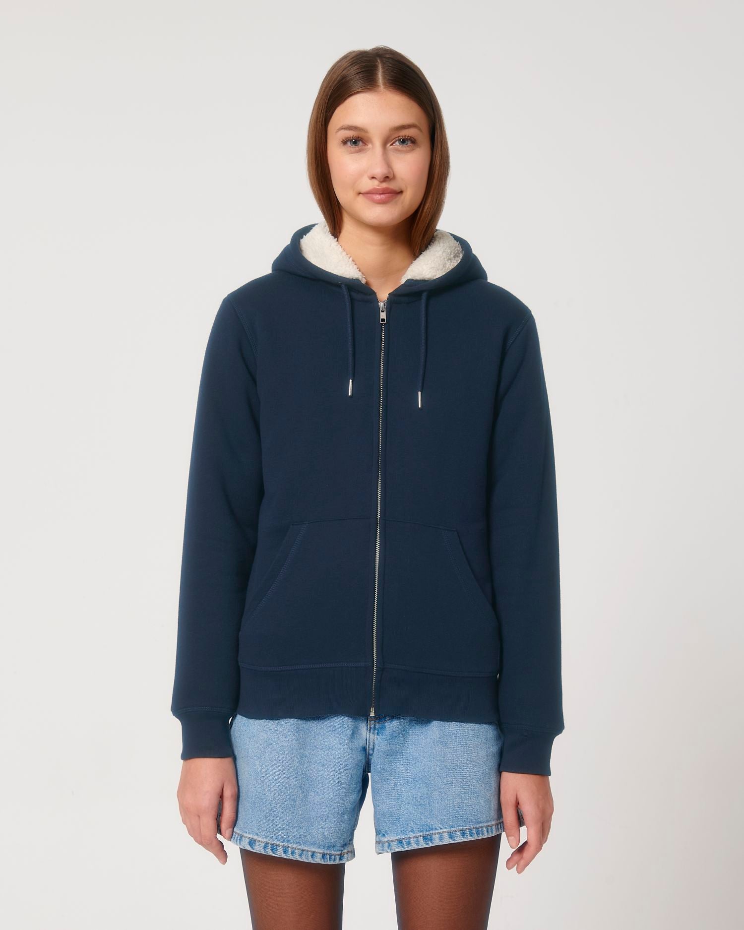 Warm Hygger Sherpa Zipthr Zip Hoodie | Organic Blank
