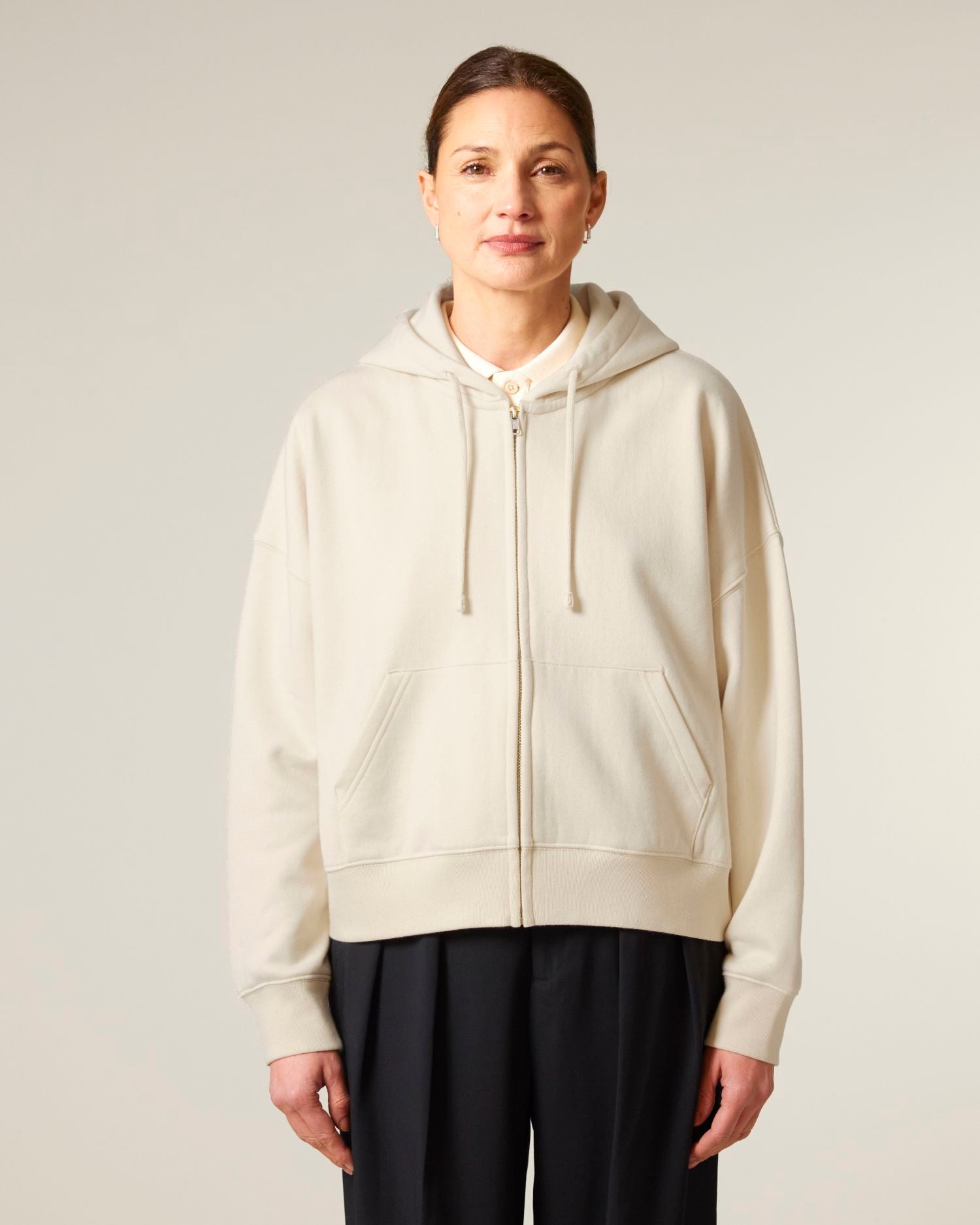 Women's Organic Zip-Thru Hoodie Sweatshirt - 300 GSM | Stella Ida STSW214