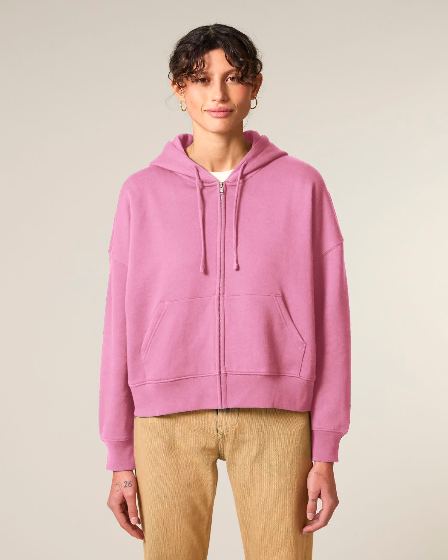 Women's Organic Zip-Thru Hoodie Sweatshirt - 300 GSM | Stella Ida STSW214