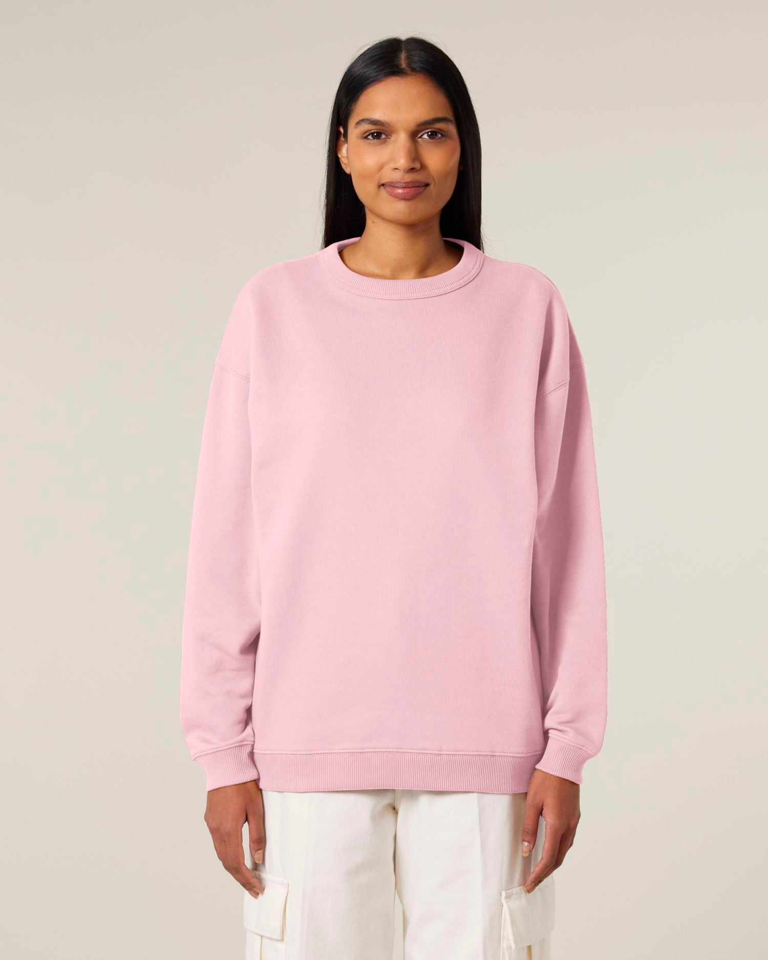 Women's Oversized Organic Cotton Crew Neck Sweatshirt - 300 GSM | Stella Paloma STSW218