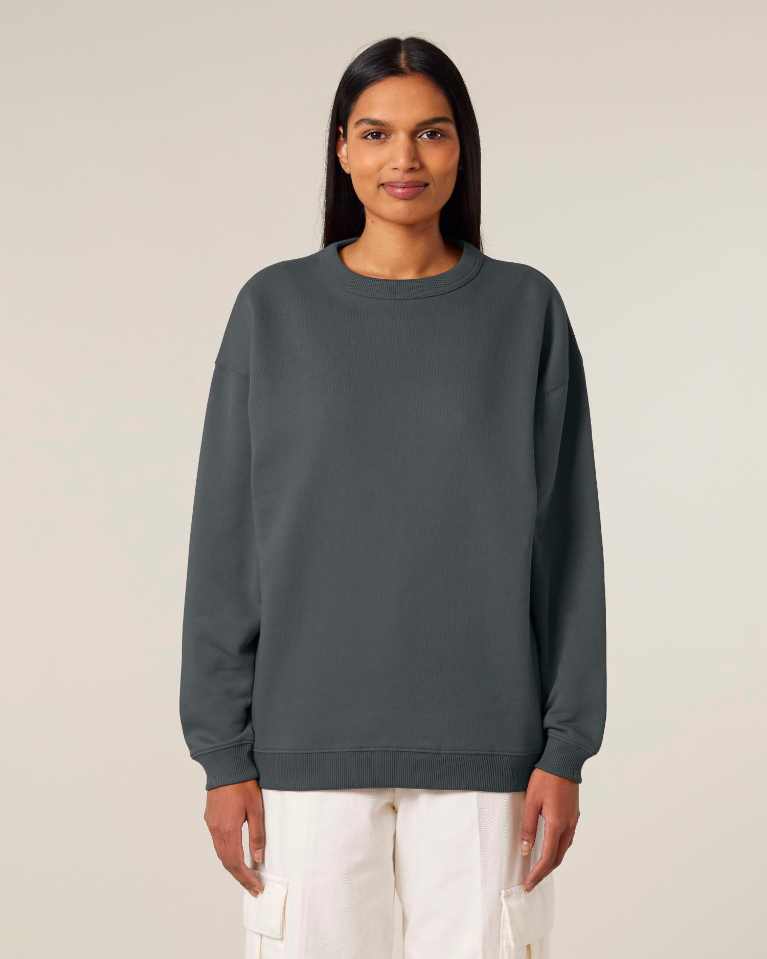 Women's Oversized Organic Cotton Crew Neck Sweatshirt - 300 GSM | Stella Paloma STSW218