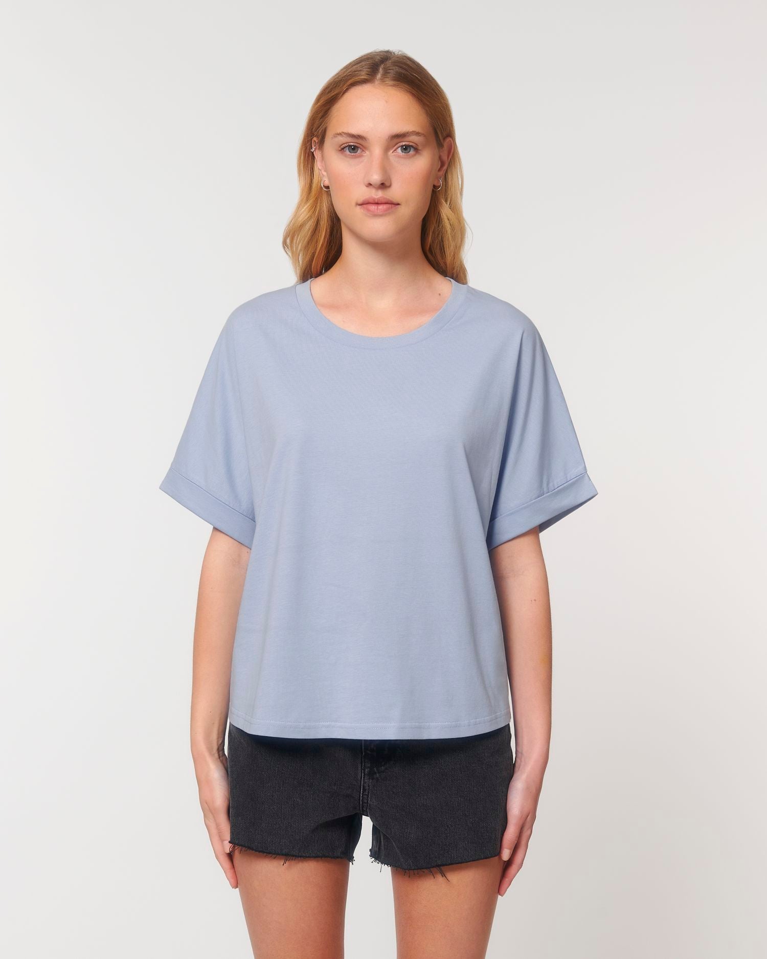 Camiseta extragrande con mangas enrolladas para mujer - 155 g/m² | Stella Collider STTW089