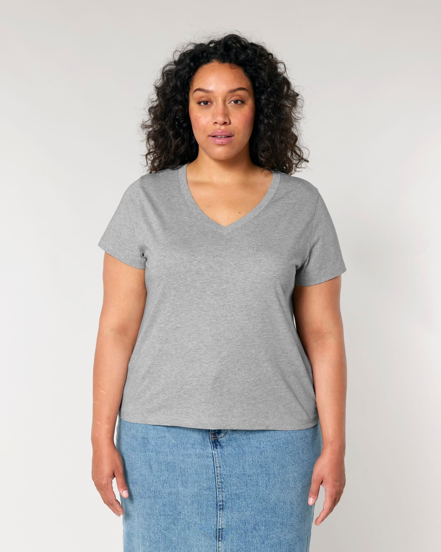 Camiseta orgánica de mujer con cuello en V - 155 GSM | Stella Isla STTW176