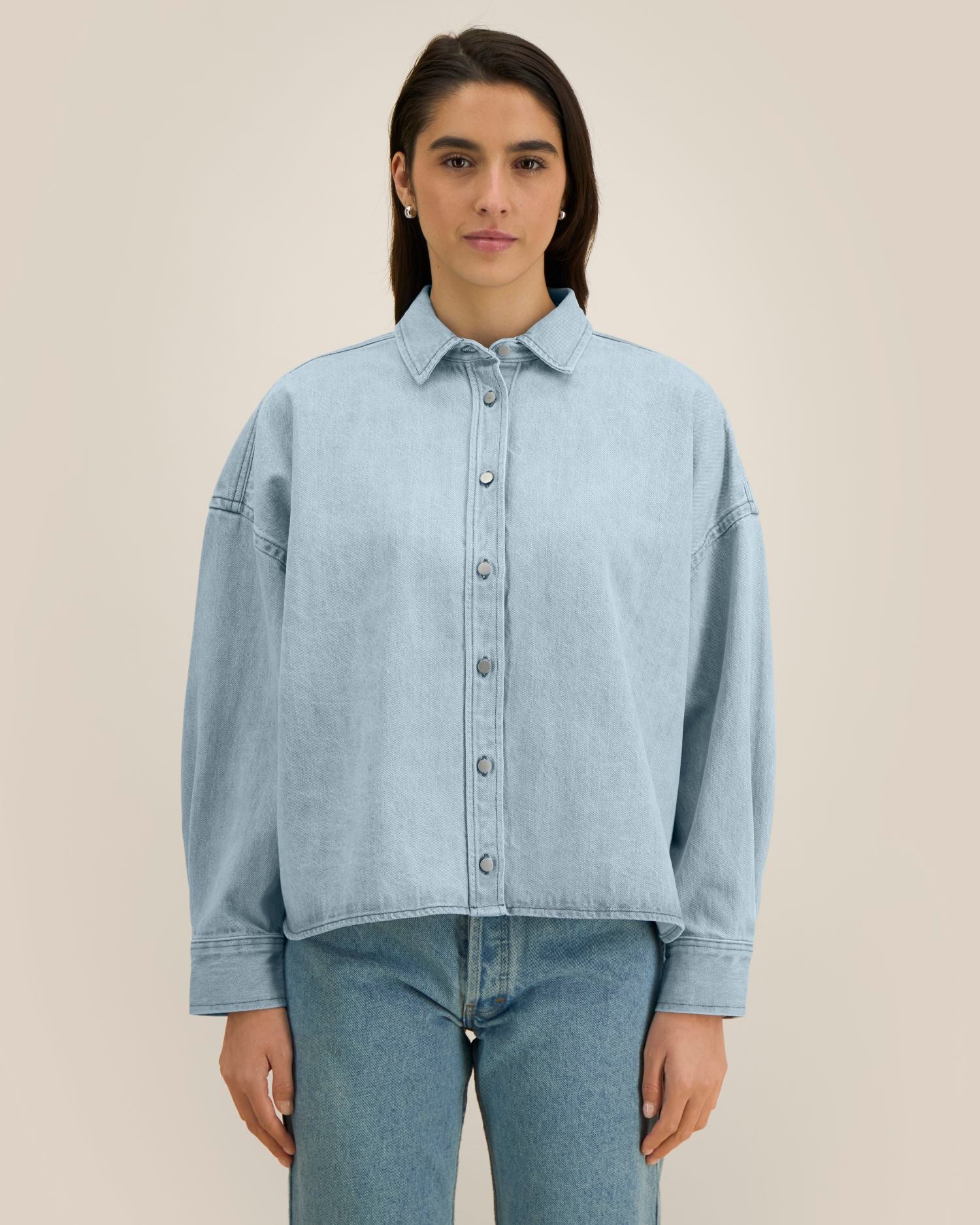 Sovracamicia da donna in denim Oversized - 440 GSM | Stella Ember - STWW288