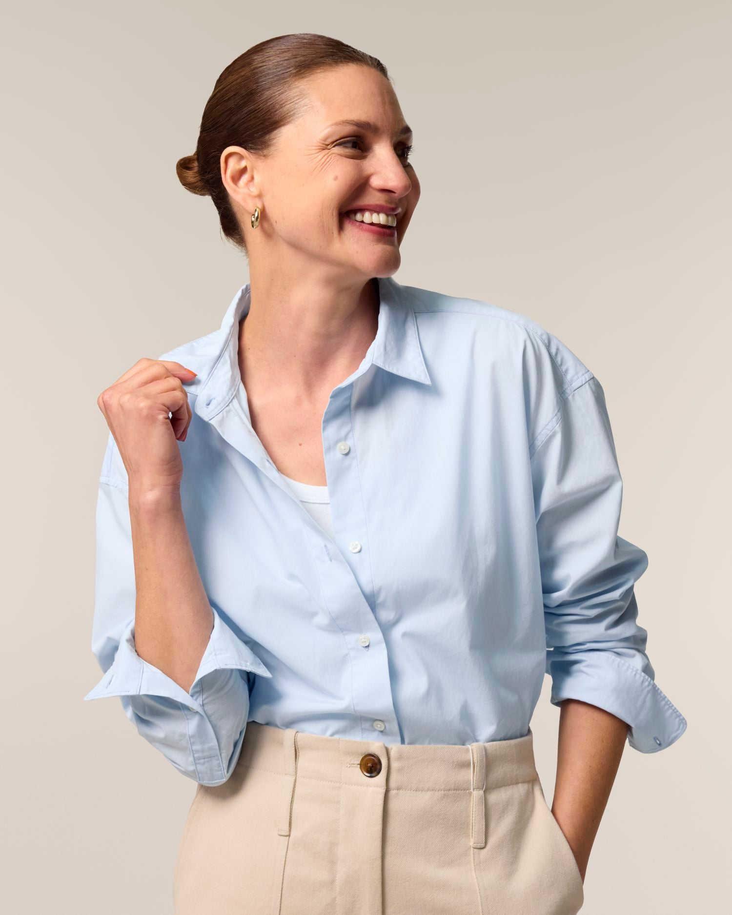 Women's Relaxed Poplin Shirt - 130 GSM | Stella Styler Shirt STWW973