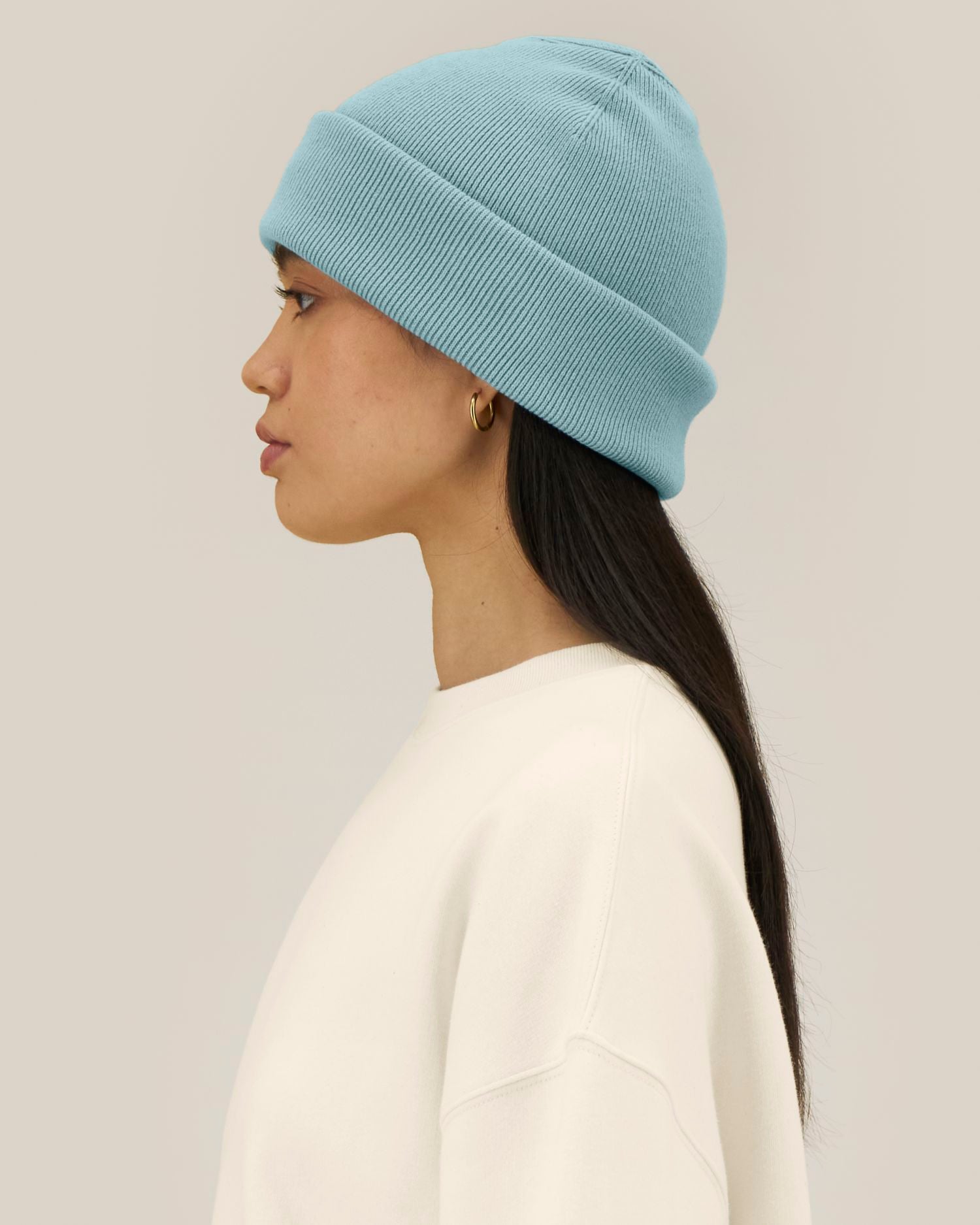 Unisex Ribbed Cuffed Beanie in Organic Cotton | Rib Beanie 2.0 - STAU295