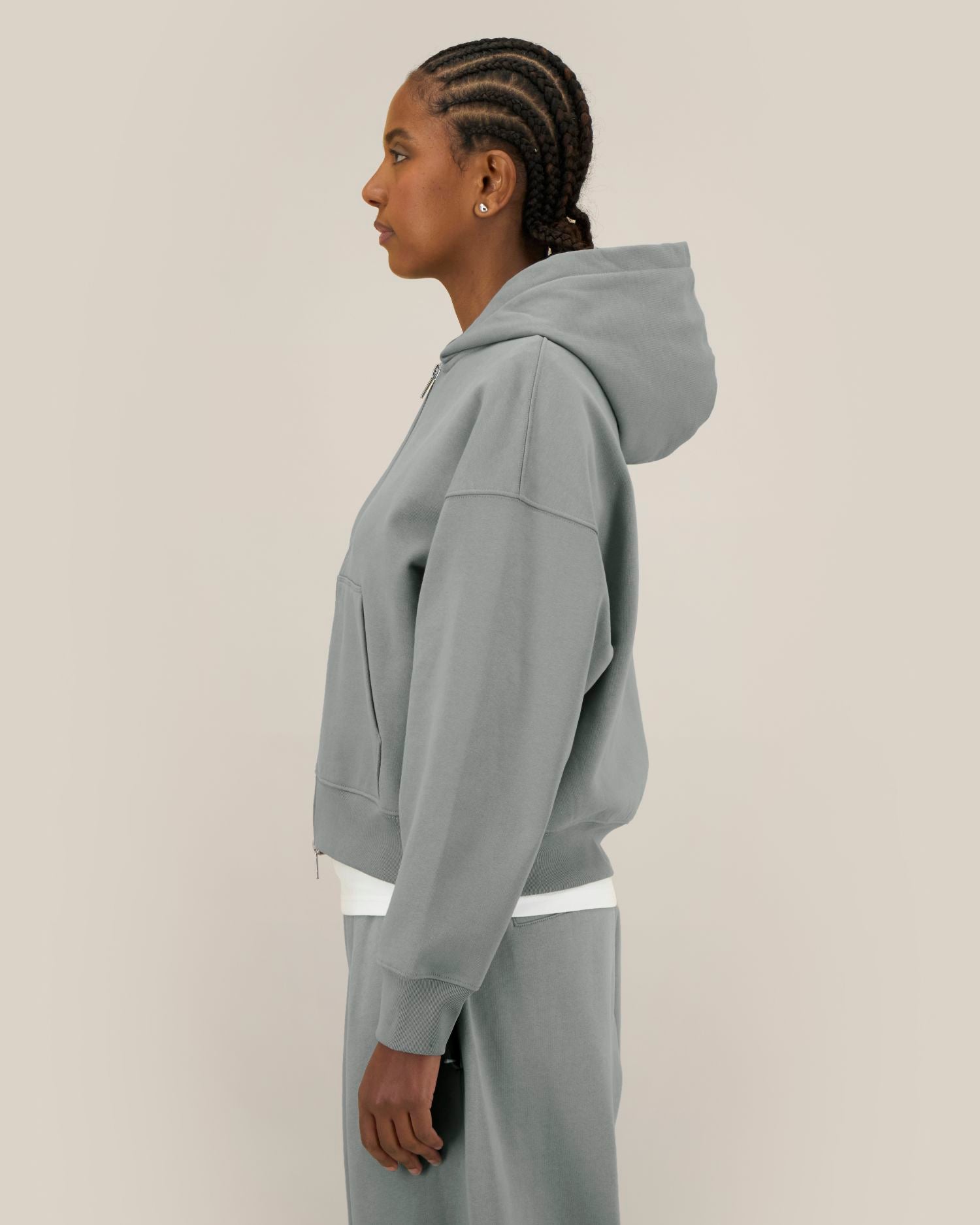 Sudadera unisex Oversized con capucha y cremallera completa de algodón reciclado - 400 g/m² | Fronter - STSU275