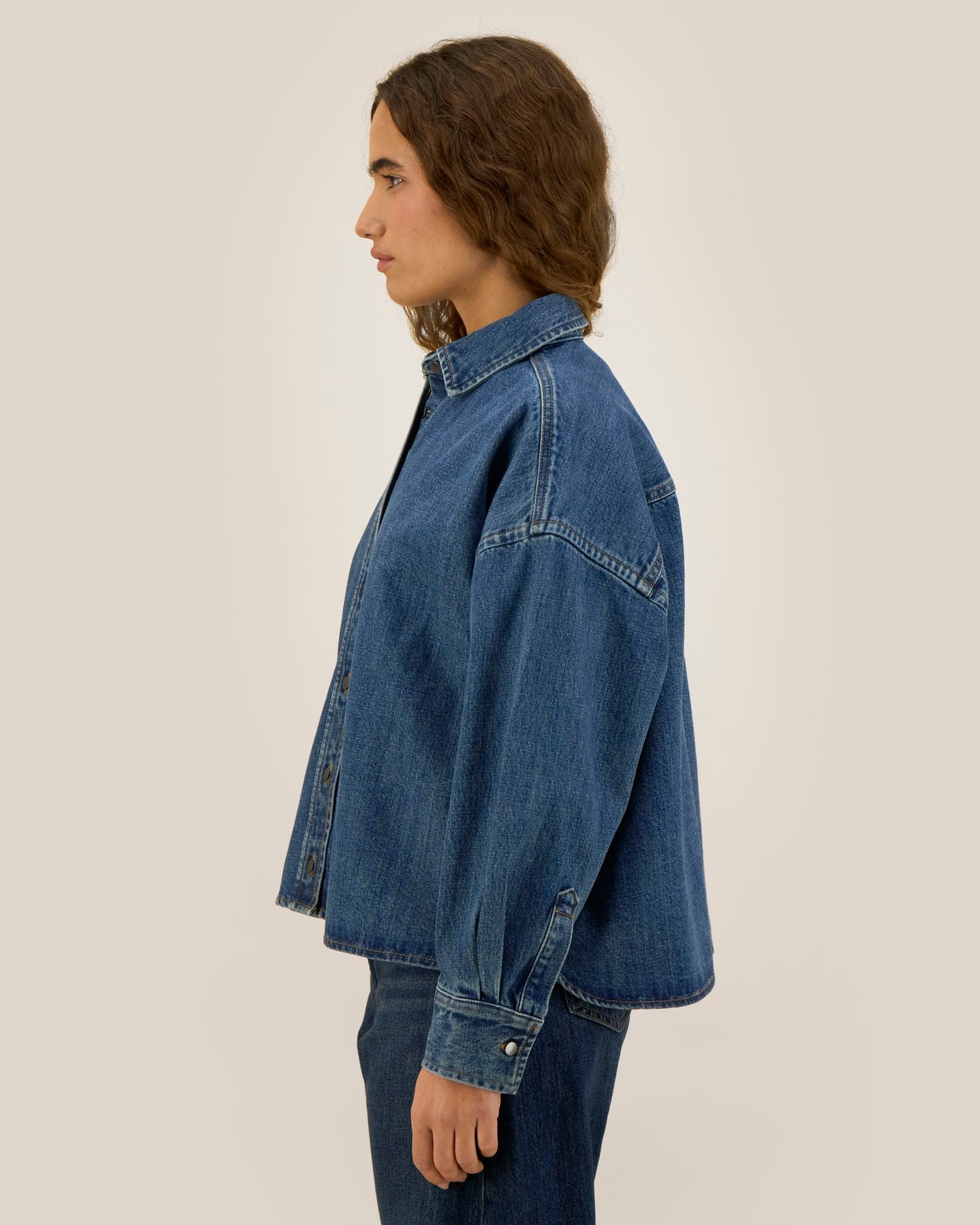 Sovracamicia da donna in denim Oversized - 440 GSM | Stella Ember - STWW288