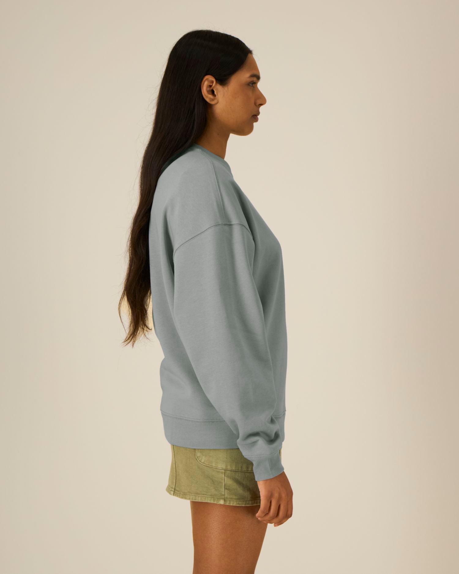 Sudadera unisex de algodón orgánico con cuello redondo y talla grande - 350 GSM | Radder 2.0 STSU208