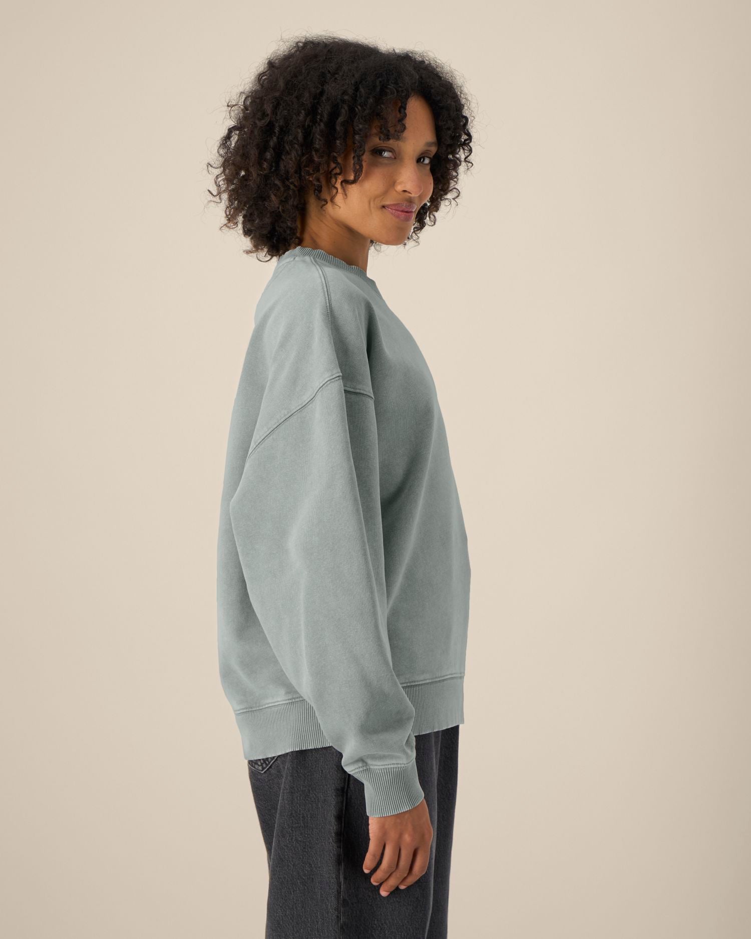 Unisex Organic Oversized Garment Dyed Crew Neck Sweatshirt - 380 GSM | Radder 2.0 Vintage STSU210