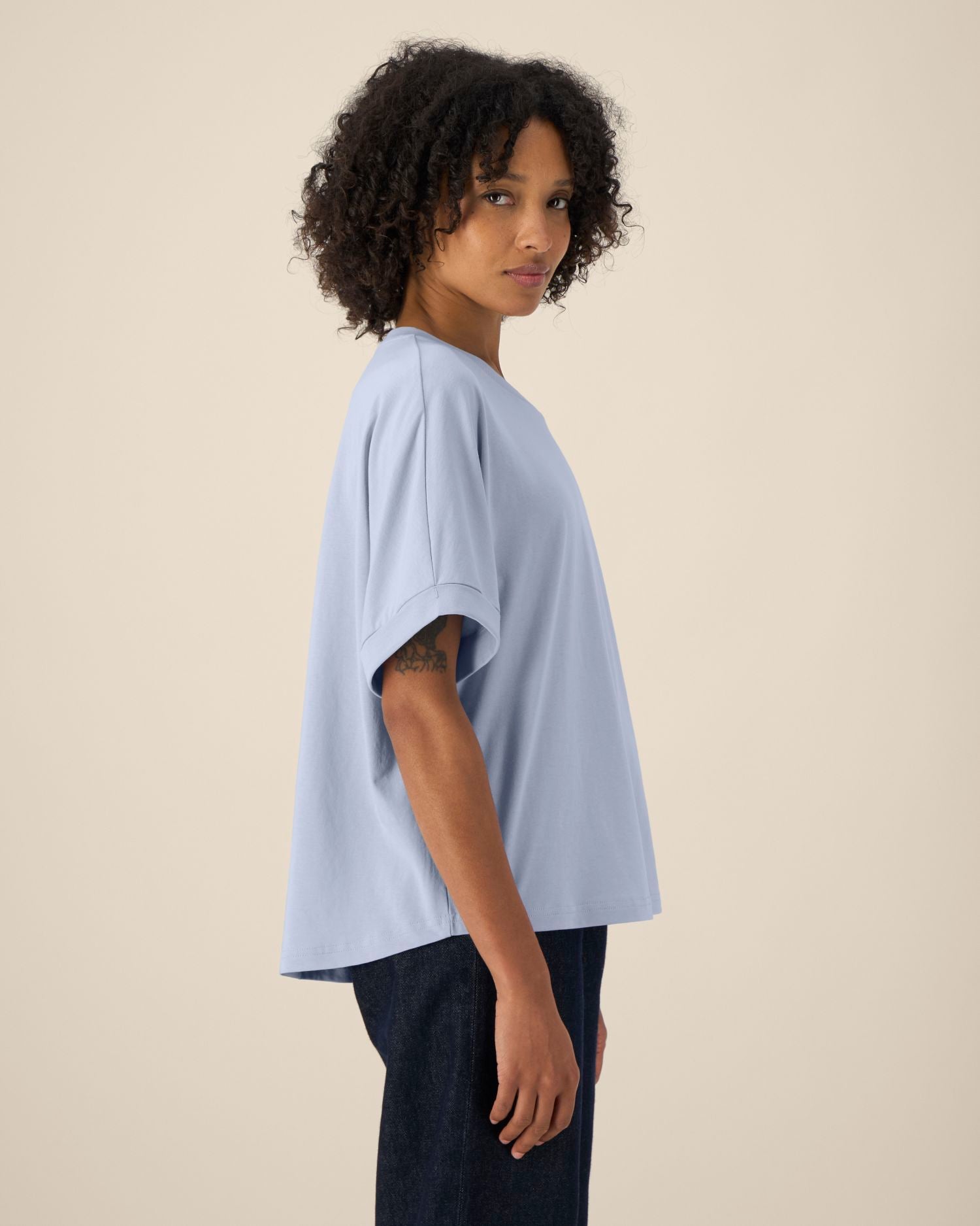 Women's Oversized Rolled Sleeve T-shirt - 155 g/m² | Stella Collider T-shirt STTW089