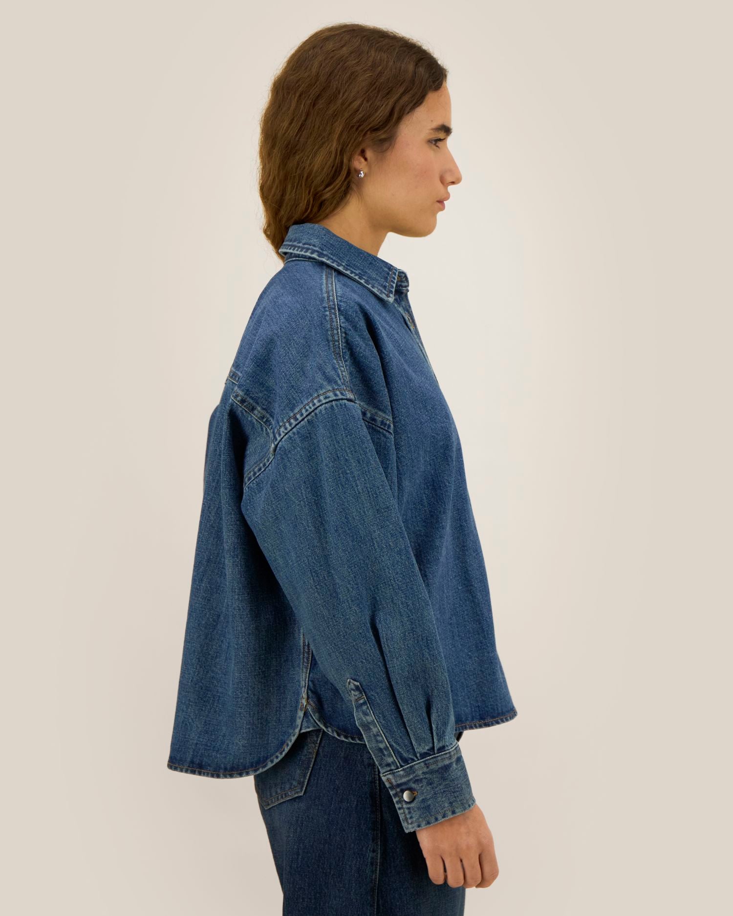 Sovracamicia da donna in denim Oversized - 440 GSM | Stella Ember - STWW288