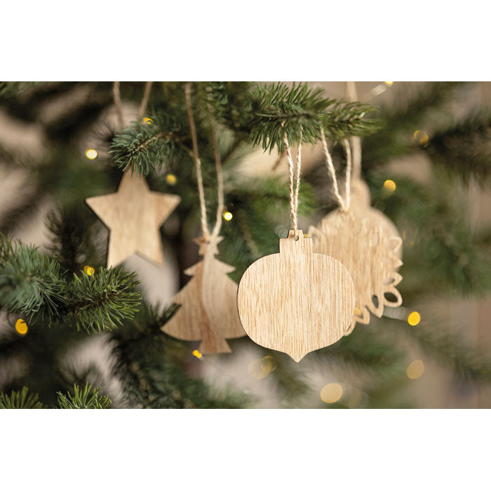 Set Of Wooden Xmas Ornaments | CHRISET - CX1495