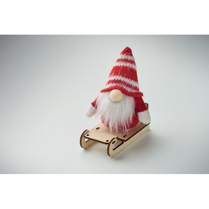 Decoratieve kabouter op houten slee | FROSTY SLEIGH CX1588