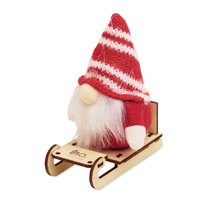 Decoratieve kabouter op houten slee | FROSTY SLEIGH CX1588