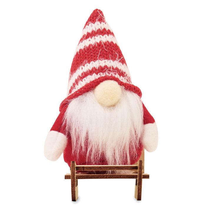 Decoratieve kabouter op houten slee | FROSTY SLEIGH CX1588