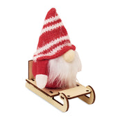 Decoratieve kabouter op houten slee | FROSTY SLEIGH CX1588