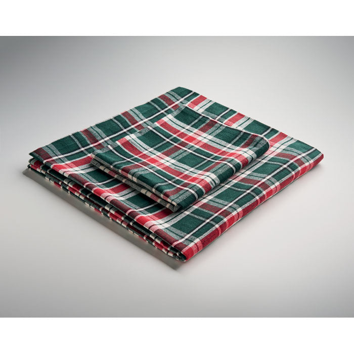 Chequered Cotton Tablecloth Set with 4 Napkins | SANTABLE CX1599