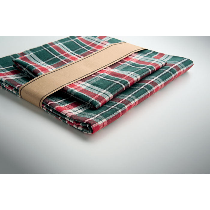 Chequered Cotton Tablecloth Set with 4 Napkins | SANTABLE CX1599