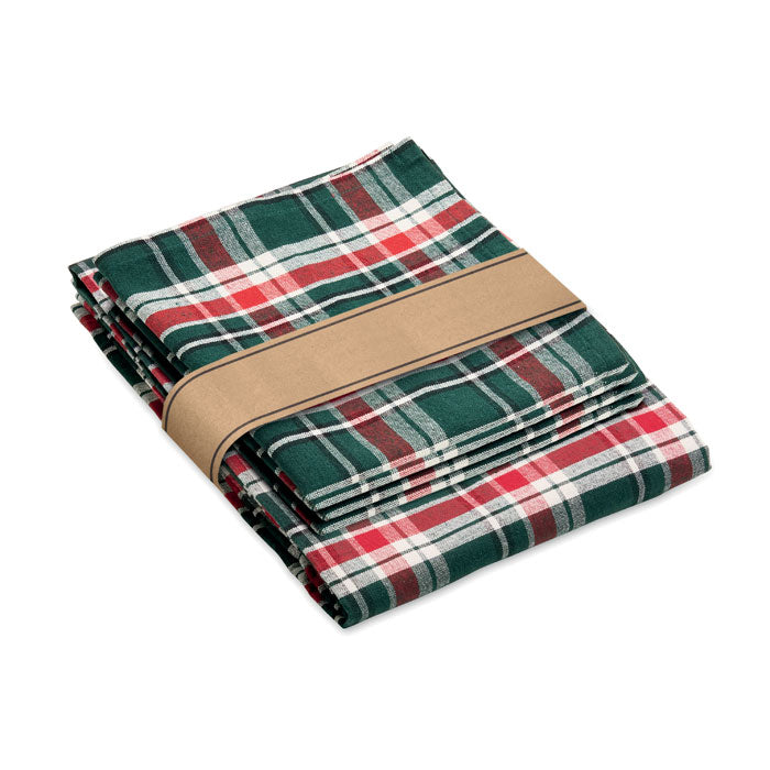 Chequered Cotton Tablecloth Set with 4 Napkins | SANTABLE CX1599