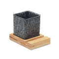 Pen Holder, RPET Felt & Bamboo Base, Integrated Phone Stand | OROSTAN MO2115