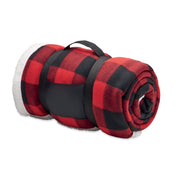 Sherpa-Lined RPET Fleece Blanket with Carry Handle | SHERMATT - MO2394
