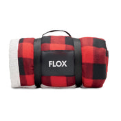 Sherpa-Lined RPET Fleece Blanket with Carry Handle | SHERMATT - MO2394