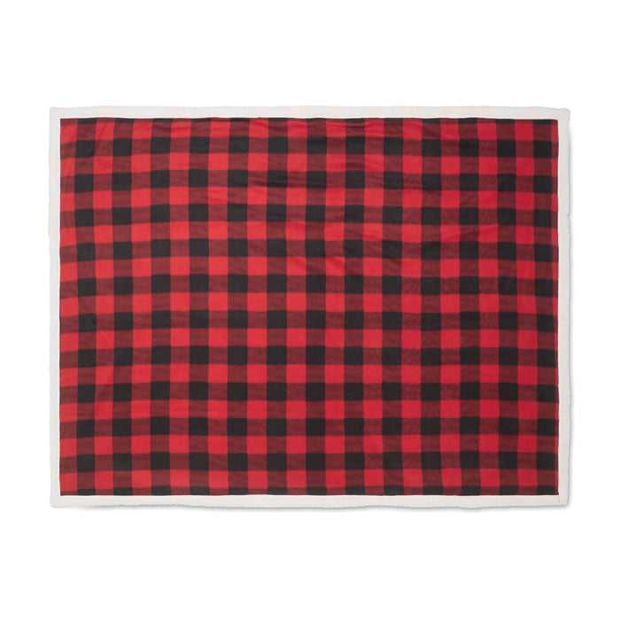 Sherpa-Lined RPET Fleece Blanket with Carry Handle | SHERMATT - MO2394