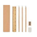 Schreibwaren-Set — Papierbox aus Holz, 6-teilig | STOX MO2515