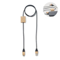 USB-C Ladekabel 60W, RPET mit Bambusdetails | CABOO MO2520