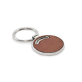 Llavero - Metal con inserto de cuero PU reciclado, redondo | LIRCLE MO2537
