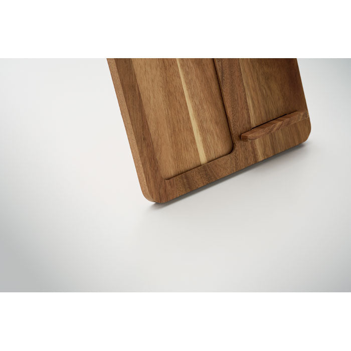 Portafoto e caricabatterie wireless da 15W in legno di acacia | FINWOOD MO3138