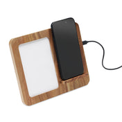 Portafoto e caricabatterie wireless da 15W in legno di acacia | FINWOOD MO3138