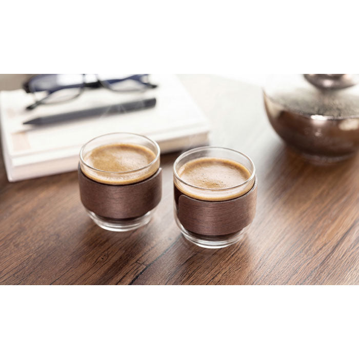 Coffee Glass Set Walnut Grip | BOGOTA SET MO3197