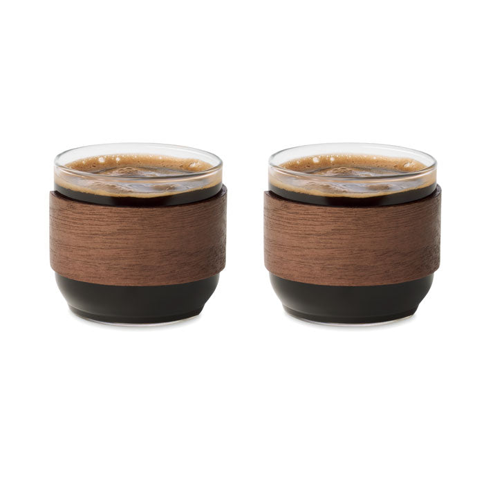 Coffee Glass Set Walnut Grip | BOGOTA SET MO3197