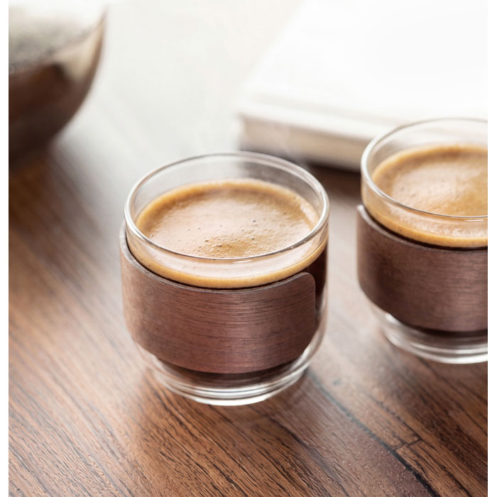 Coffee Glass Set Walnut Grip | BOGOTA SET MO3197