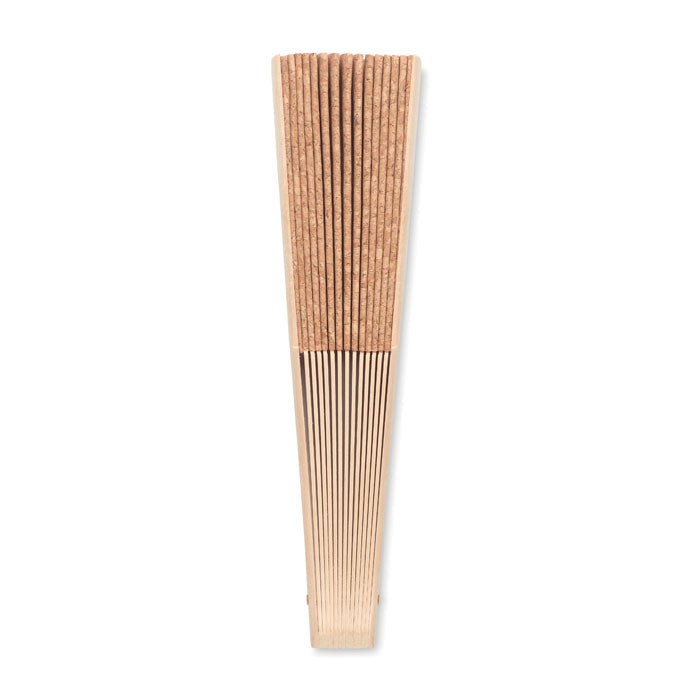 Wood Hand Fan With Cork Fabric | FANNY CORK - MO6232