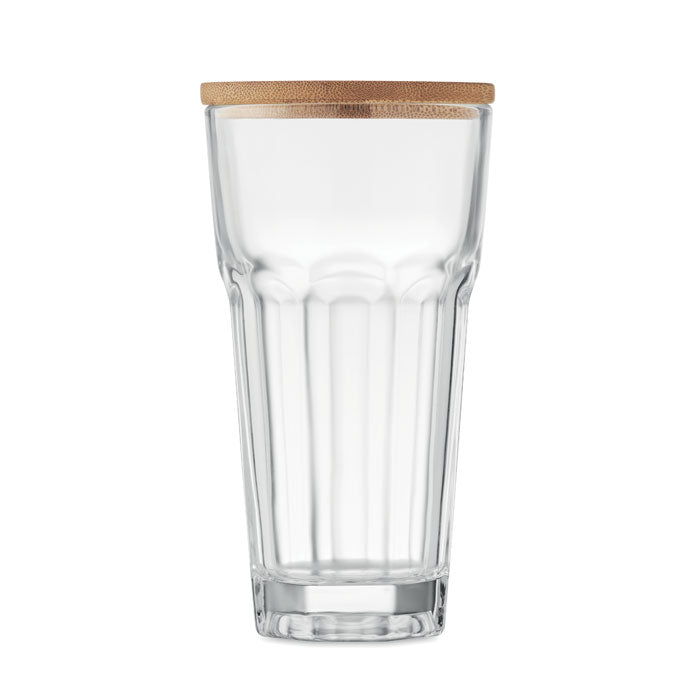 Glass With Bamboo Lid/coaster | SEMPRE - MO6452