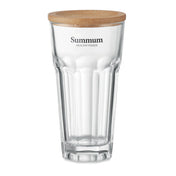 Glass With Bamboo Lid/coaster | SEMPRE - MO6452