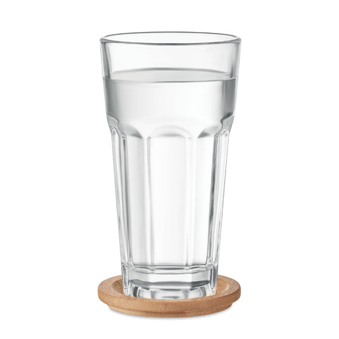 Glass With Bamboo Lid/coaster | SEMPRE - MO6452