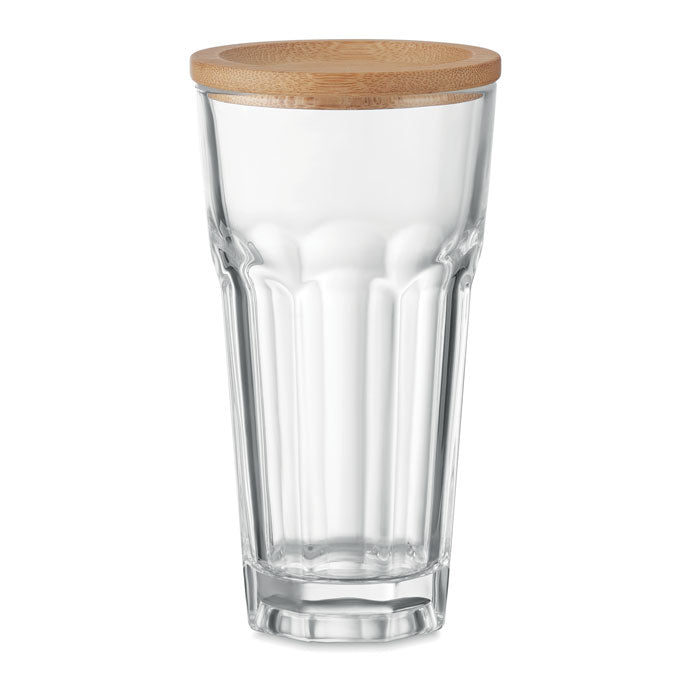 Glass With Bamboo Lid/coaster | SEMPRE - MO6452